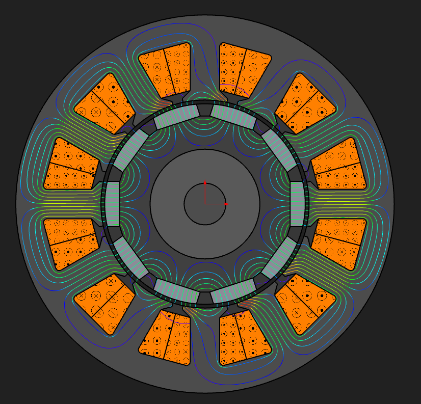 12-slot / 10-pole surface-PM synchronous machine