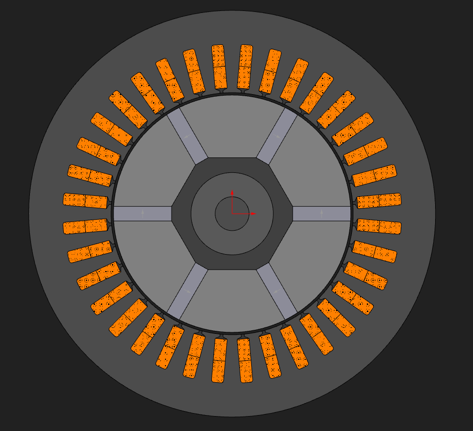 36-slot / 6-pole spoke-type PM synchronous machine