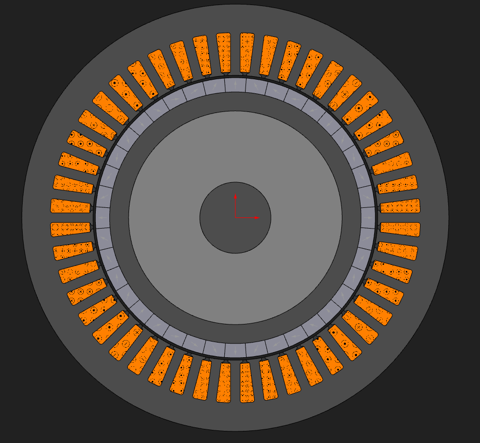 48-slot / 8-pole segmented-Halbach PM synchronous machine
