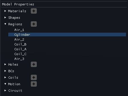 Eddy Current Regions List